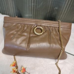 Morris Maskowitz Brown Leather Shoulder Handbag